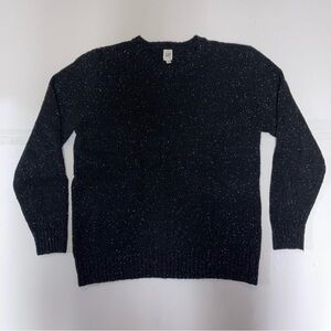 Gap Sweater True Black Donegal Crew Men’s Size XL Wool Blend Chunky Knit